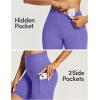 IUGA Biker Shorts Women 6″ Tummy Control Workout Shorts Women with Pockets High Waisted Yoga Running Gym Spandex Compression(Lavender)