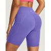 IUGA Biker Shorts Women 6″ Tummy Control Workout Shorts Women with Pockets High Waisted Yoga Running Gym Spandex Compression(Lavender)