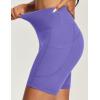 IUGA Biker Shorts Women 6″ Tummy Control Workout Shorts Women with Pockets High Waisted Yoga Running Gym Spandex Compression(Lavender)