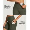 IUGA Biker Shorts Women 6″ Tummy Control Workout Shorts Women with Pockets High Waisted Yoga Running Gym Spandex Compression(Moss Green)