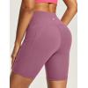 IUGA Biker Shorts Women 6″ Tummy Control Workout Shorts Women with Pockets High Waisted Yoga Running Gym Spandex Compression(Pale Red Violet)