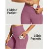 IUGA Biker Shorts Women 6″ Tummy Control Workout Shorts Women with Pockets High Waisted Yoga Running Gym Spandex Compression(Pale Red Violet)