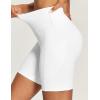 IUGA Biker Shorts Women 6″ Tummy Control Workout Shorts Women with Pockets High Waisted Yoga Running Gym Spandex Compression(Snow)
