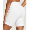 IUGA Biker Shorts Women 6″ Tummy Control Workout Shorts Women with Pockets High Waisted Yoga Running Gym Spandex Compression(Snow)