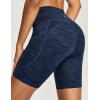 IUGA Biker Shorts Women 6″ Tummy Control Workout Shorts Women with Pockets High Waisted Yoga Running Gym Spandex Compression(Space Dye Navy)
