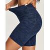 IUGA Biker Shorts Women 6″ Tummy Control Workout Shorts Women with Pockets High Waisted Yoga Running Gym Spandex Compression(Space Dye Navy)