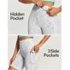 IUGA Biker Shorts Women 6″ Tummy Control Workout Shorts Women with Pockets High Waisted Yoga Running Gym Spandex Compression(Space Dye White)