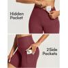 IUGA Biker Shorts Women 6″ Tummy Control Workout Shorts Women with Pockets High Waisted Yoga Running Gym Spandex Compression(Wine)