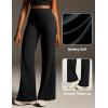 IUGA Butt Lifting Straight Leggings for Women Casual Wide Leg Yoga Pants Woman No Front Seam Workout Leggings Tummy Control(Black)