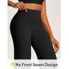 IUGA Butt Lifting Straight Leggings for Women Casual Wide Leg Yoga Pants Woman No Front Seam Workout Leggings Tummy Control(Black)