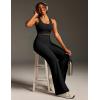 IUGA Butt Lifting Straight Leggings for Women Casual Wide Leg Yoga Pants Woman No Front Seam Workout Leggings Tummy Control(Black)