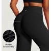 IUGA Butt Lifting Straight Leggings for Women Casual Wide Leg Yoga Pants Woman No Front Seam Workout Leggings Tummy Control(Black)
