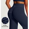 IUGA Butt Lifting Straight Leggings for Women Casual Wide Leg Yoga Pants Woman No Front Seam Workout Leggings Tummy Control(Blue)