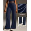 IUGA Butt Lifting Straight Leggings for Women Casual Wide Leg Yoga Pants Woman No Front Seam Workout Leggings Tummy Control(Blue)