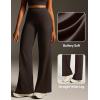IUGA Butt Lifting Straight Leggings for Women Casual Wide Leg Yoga Pants Woman No Front Seam Workout Leggings Tummy Control(Brown)
