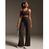 IUGA Butt Lifting Straight Leggings for Women Casual Wide Leg Yoga Pants Woman No Front Seam Workout Leggings Tummy Control(Brown)