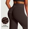 IUGA Butt Lifting Straight Leggings for Women Casual Wide Leg Yoga Pants Woman No Front Seam Workout Leggings Tummy Control(Brown)