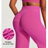 IUGA Butt Lifting Straight Leggings for Women Casual Wide Leg Yoga Pants Woman No Front Seam Workout Leggings Tummy Control(Pink)