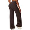 IUGA Butt Lifting Straight Leggings for Women Casual Wide Leg Yoga Pants Woman No Front Seam Workout Leggings Tummy Control(Brown)