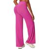IUGA Butt Lifting Straight Leggings for Women Casual Wide Leg Yoga Pants Woman No Front Seam Workout Leggings Tummy Control(Pink)