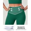 IUGA Compression Leggings with Pockets for Women Tummy Control Leggings No Front Seam Workout High Waist Yoga Pants(Cascadia Green)