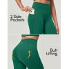 IUGA Compression Leggings with Pockets for Women Tummy Control Leggings No Front Seam Workout High Waist Yoga Pants(Cascadia Green)