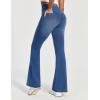 IUGA Stretchy Jeans for Women Bell Bottom Jeans V Cross High Waisted Jeggings Pull On Wide Leg Sweatpant Jean Flare Leggings(Whiskers Medium Wash)