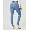 IUGA Stretchy Jeans for Women High Waist Pull on Jeggings Tummy Control Skinny Sweatpant Jean Leggings with Pockets Trendy(Baby Blue)