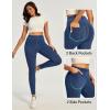 IUGA Stretchy Jeans for Women High Waist Pull on Jeggings Tummy Control Skinny Sweatpant Jean Leggings with Pockets Trendy(Light Blue)