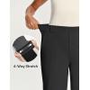 IUGA Womens Dress Pants Wide Leg Pull On Work Pants Women Stretchy High Waisted Business Casual Trousers Slacks with Pockets(Black)