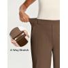 IUGA Womens Dress Pants Wide Leg Pull On Work Pants Women Stretchy High Waisted Business Casual Trousers Slacks with Pockets(Brown)
