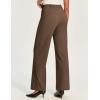 IUGA Womens Dress Pants Wide Leg Pull On Work Pants Women Stretchy High Waisted Business Casual Trousers Slacks with Pockets(Brown)