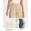 IUGA Womens Dress Pants Wide Leg Pull On Work Pants Women Stretchy High Waisted Business Casual Trousers Slacks with Pockets(Khaki)