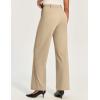 IUGA Womens Dress Pants Wide Leg Pull On Work Pants Women Stretchy High Waisted Business Casual Trousers Slacks with Pockets(Khaki)