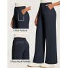 IUGA Womens Dress Pants Wide Leg Pull On Work Pants Women Stretchy High Waisted Business Casual Trousers Slacks with Pockets(Midnight Blue)