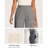 IUGA Womens Dress Pants Wide Leg Pull On Work Pants Women Stretchy High Waisted Business Casual Trousers Slacks with Pockets(Moonlight Gray)