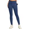 IUGA Stretchy Jeans for Women High Waist Pull on Jeggings Tummy Control Skinny Sweatpant Jean Leggings with Pockets Trendy(Light Blue)
