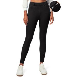 IUGA Stretchy Jeans for Women High Waist Pull on Jeggings Tummy Control Skinny Sweatpant Jean Leggings with Pockets Trendy(Black)