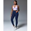 IUGA High Waist Yoga Pants with Pockets, Leggings for Women Tummy Control, Workout Leggings for Women 4 Way Stretch(Navy Jeans)