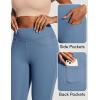 IUGA High Waist Yoga Pants with Pockets, Leggings for Women Tummy Control, Workout Leggings for Women 4 Way Stretch(Vibrant Blue Jeans)