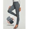 IUGA Stretchy Work Pants Women Pull On Skinny Ponte Dress Pants Slim Fit Office Teacher Business Casual Outfits with Pockets(Dark Gray)
