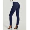 IUGA Stretchy Work Pants Women Pull On Skinny Ponte Dress Pants Slim Fit Office Teacher Business Casual Outfits with Pockets(Navy Blue)