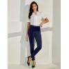 IUGA Stretchy Work Pants Women Pull On Skinny Ponte Dress Pants Slim Fit Office Teacher Business Casual Outfits with Pockets(Navy Blue)