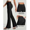 IUGA Womens Dress Pants Stretchy Work Pants Slacks Women Business Casual Bootcut High Waisted Pull On Trousers with Pockets(Black)