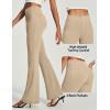 IUGA Womens Dress Pants Stretchy Work Pants Slacks Women Business Casual Bootcut High Waisted Pull On Trousers with Pockets(Khaki)
