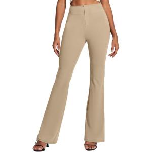 IUGA Womens Dress Pants Stretchy Work Pants Slacks Women Business Casual Bootcut High Waisted Pull On Trousers with Pockets(Khaki)