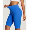 IUGA Biker Shorts for Women High Waist – 8″ Workout Shorts with Inner Pocket Yoga Spandex Gym Running Shorts(Azure)