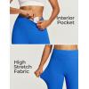 IUGA Biker Shorts for Women High Waist – 8″ Workout Shorts with Inner Pocket Yoga Spandex Gym Running Shorts(Azure)