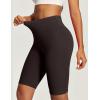 IUGA Biker Shorts for Women High Waist – 8″ Workout Shorts with Inner Pocket Yoga Spandex Gym Running Shorts(Coffee)