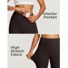 IUGA Biker Shorts for Women High Waist – 8″ Workout Shorts with Inner Pocket Yoga Spandex Gym Running Shorts(Coffee)